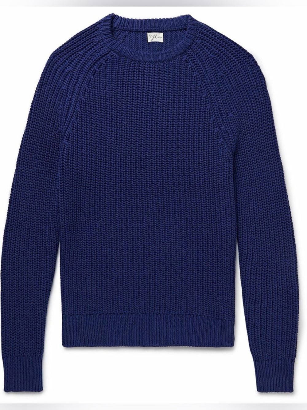 J.Crew Slim Fit Heritage Cotton Shaker Knit Sweater Blue Shaker Stitch Sz M NWT